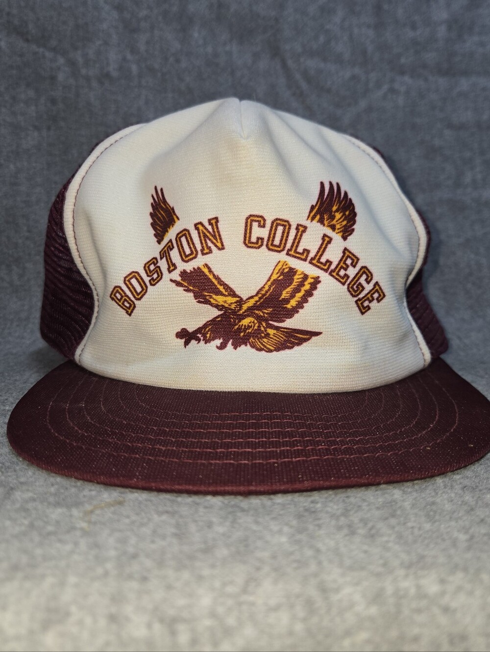 Vintage Boston College Eagles Trucker Hat USA University Square Mesh Snapback